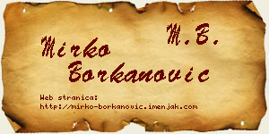 Mirko Borkanović vizit kartica